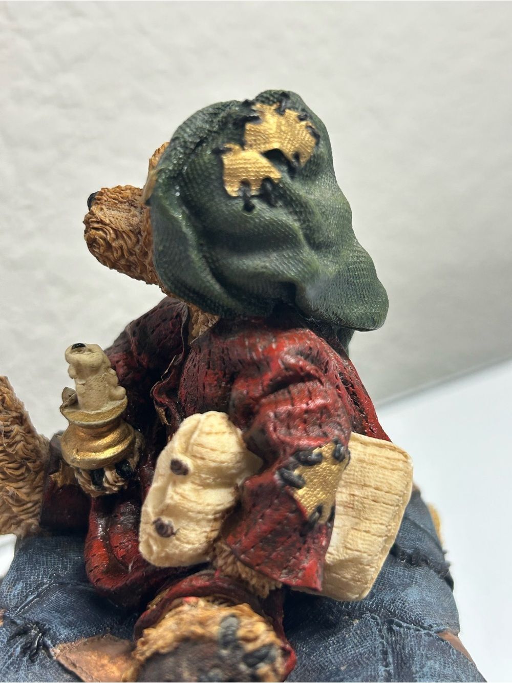 Boyds Bears Music Box Figurine Red Robed Bear Green Hat A Dream Is A Wish - Picture 6 of 7